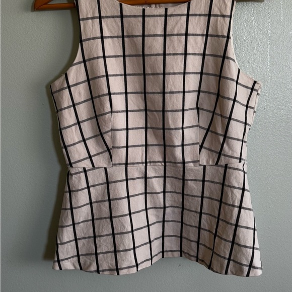 Banana Republic Tops - Banana Republic White Tank Top with Black Windowpane Grid